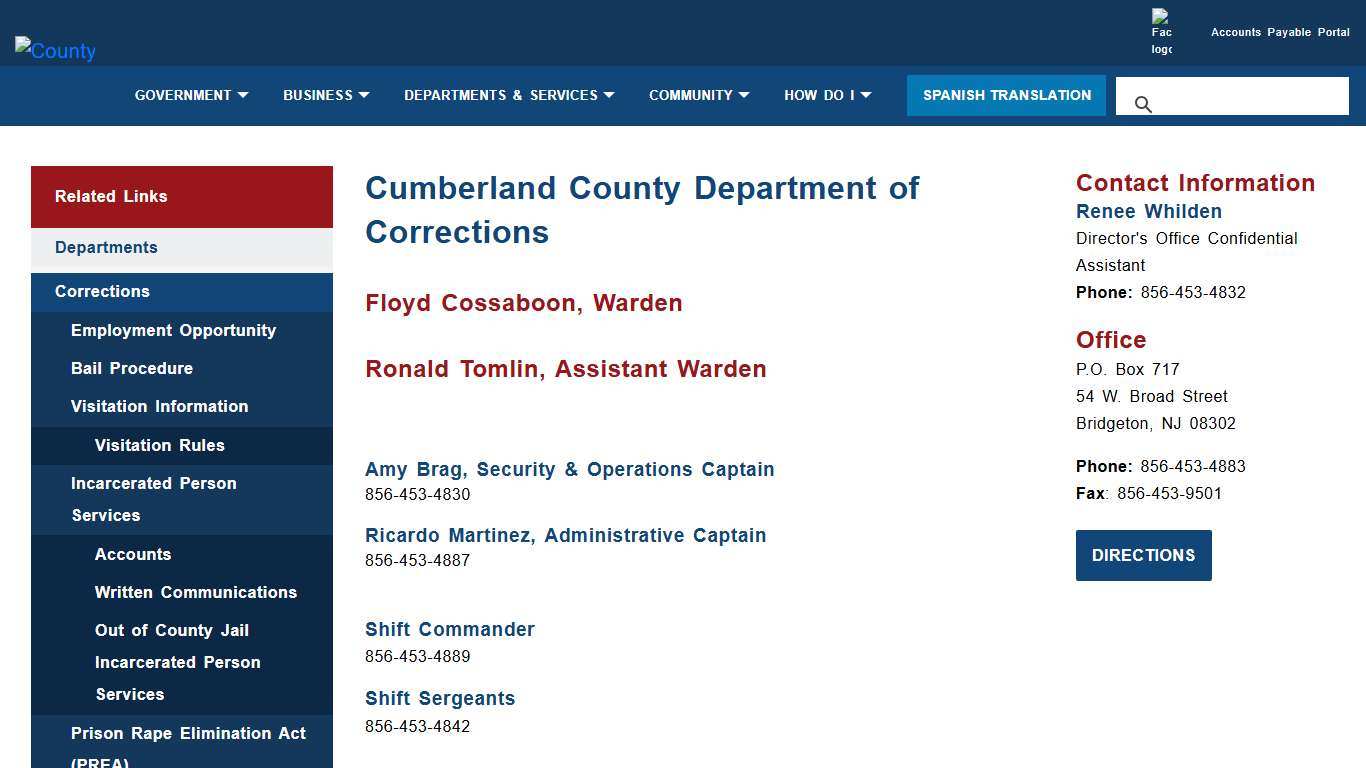 Cumberland County Department of Corrections - Cumberland County, New Jersey (NJ)